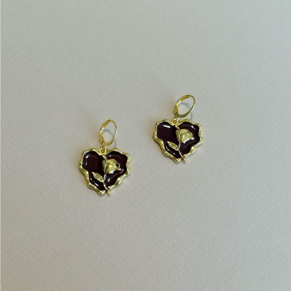 Heart earrings M957 - Picture 2 of 4